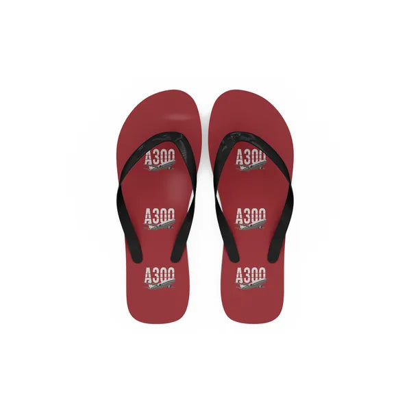 Airbus A300F4-203 - Slippers - Flip Flops - Original Pattern - Red