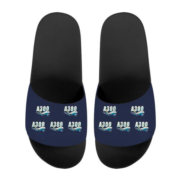 Airbus A300F4-203 - Slippers - Sport - Cartoon Pattern - Navy Blue