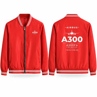 Thumbnail for Airbus A300F4-203 Stylish Jackets - Baseball Collar - Heritage - Red