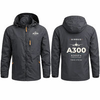 Thumbnail for Airbus A300F4-203 Stylish Jackets - Hooded Windbreaker - Heritage - Charcoal