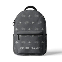 Thumbnail for Airbus A310-200 - 3D Backpack - 3D Pattern + Name - Gray