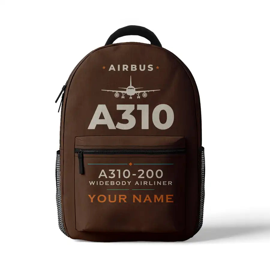 Airbus A310-200 - 3D Backpack - Heritage + Name - Brown