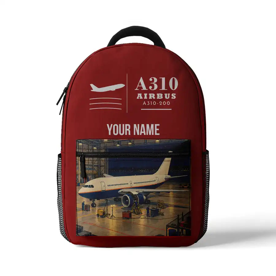 Airbus A310-200 - 3D Backpack - Red + Name