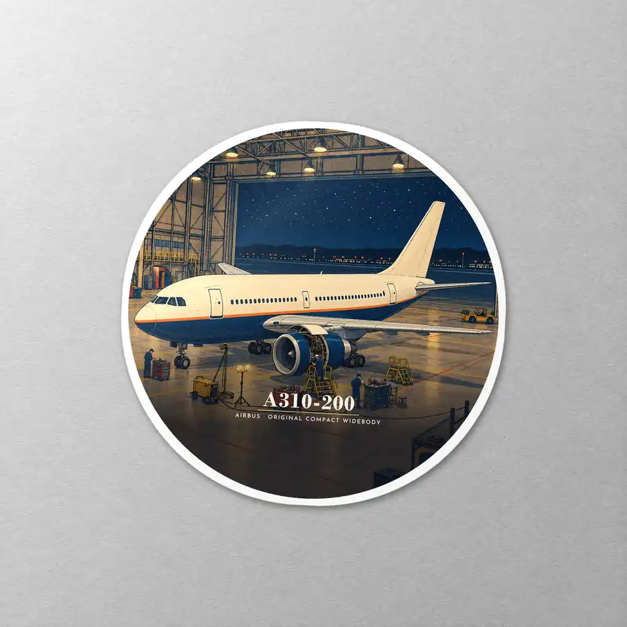 Airbus A310-200 - 3D - Circle Sticker - Close-up