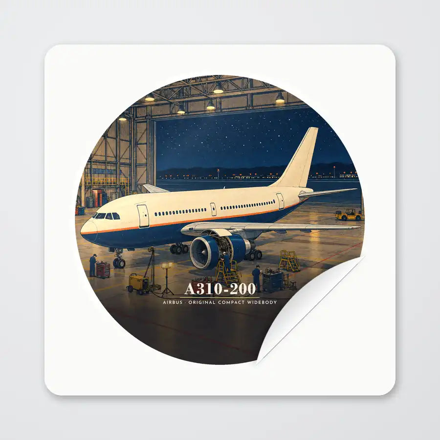 Airbus A310-200 - 3D - Circle Sticker - Peel