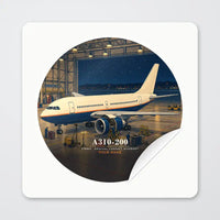 Thumbnail for Airbus A310-200 - 3D + Name - Circle Sticker - Peel