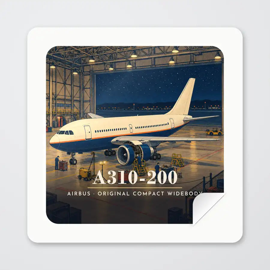 Airbus A310-200 - 3D - Square Sticker - Peel