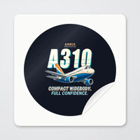 Thumbnail for Airbus A310-200 - Cartoon - Circle Sticker - Peel