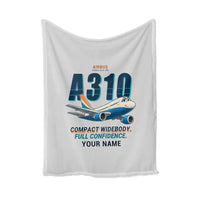 Thumbnail for Airbus A310-200 - Cartoon + Name - Blanket - Light Gray
