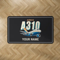 Thumbnail for Airbus A310-200 - Cartoon + Name - Rectangle Carpet - Black