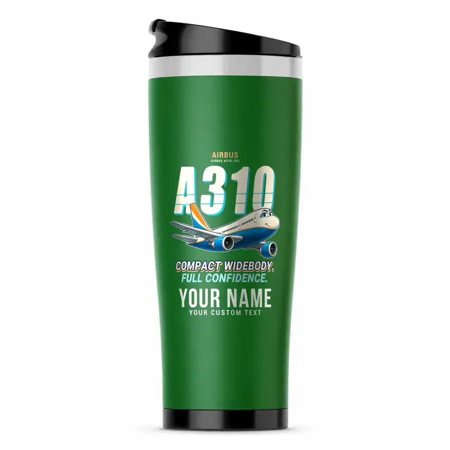 Airbus A310-200 - Cartoon + Name - Stainless Steel (No Holder) - Green