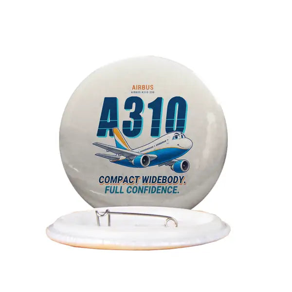Airbus A310-200 - Cartoon - Pin - Beige