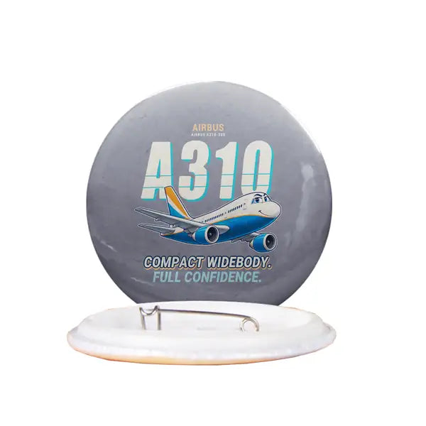 Airbus A310-200 - Cartoon - Pin - Gray