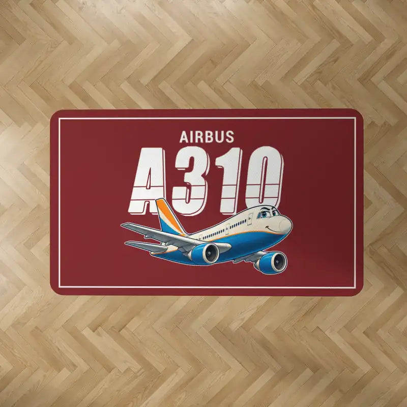 Airbus A310-200 - Cartoon - Rectangle Carpet - Dark Red