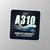 Thumbnail for Airbus A310-200 - Cartoon - Square Sticker - Close-up