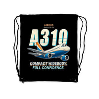 Thumbnail for Airbus A310-200 - Drawstring Bag - Cartoon - Black