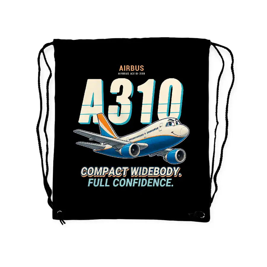 Airbus A310-200 - Drawstring Bag - Cartoon - Black
