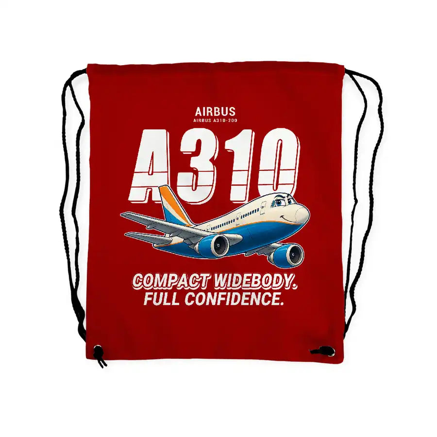 Airbus A310-200 - Drawstring Bag - Cartoon - Red