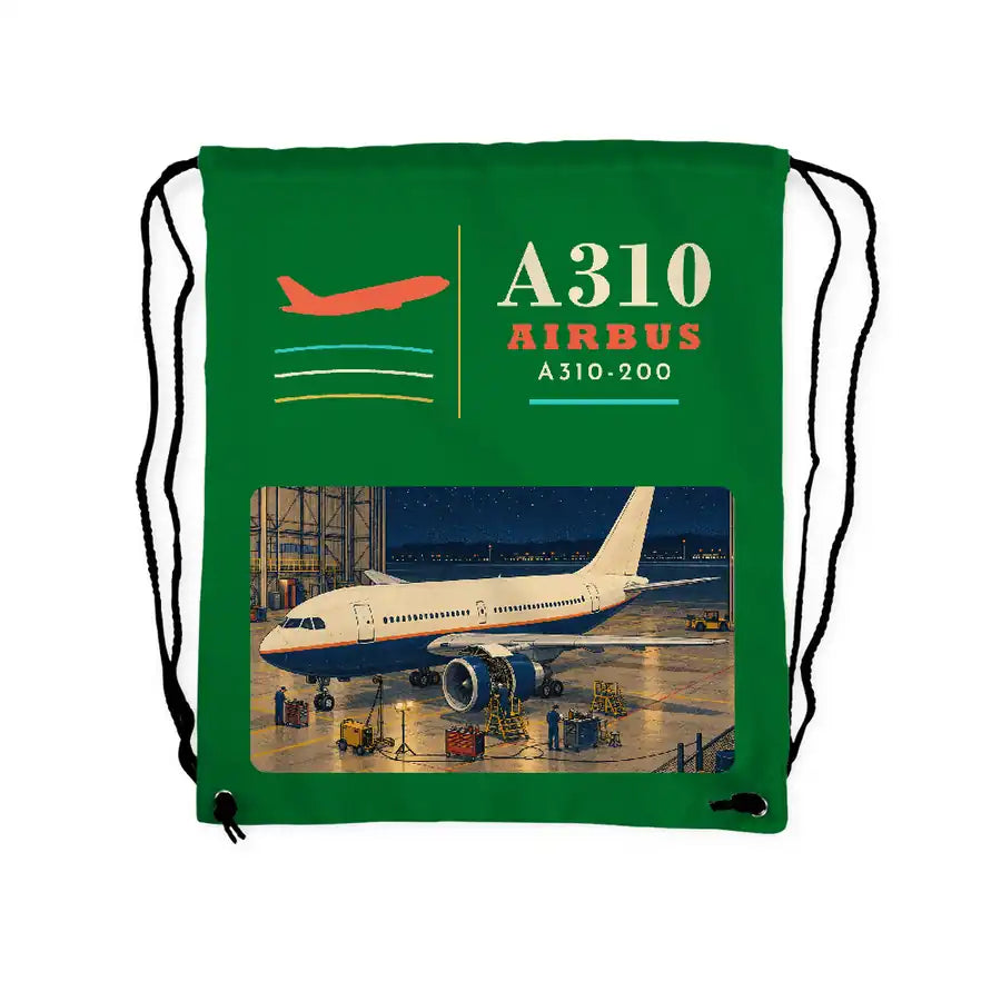 Airbus A310-200 - Drawstring Bag - Classic - Green