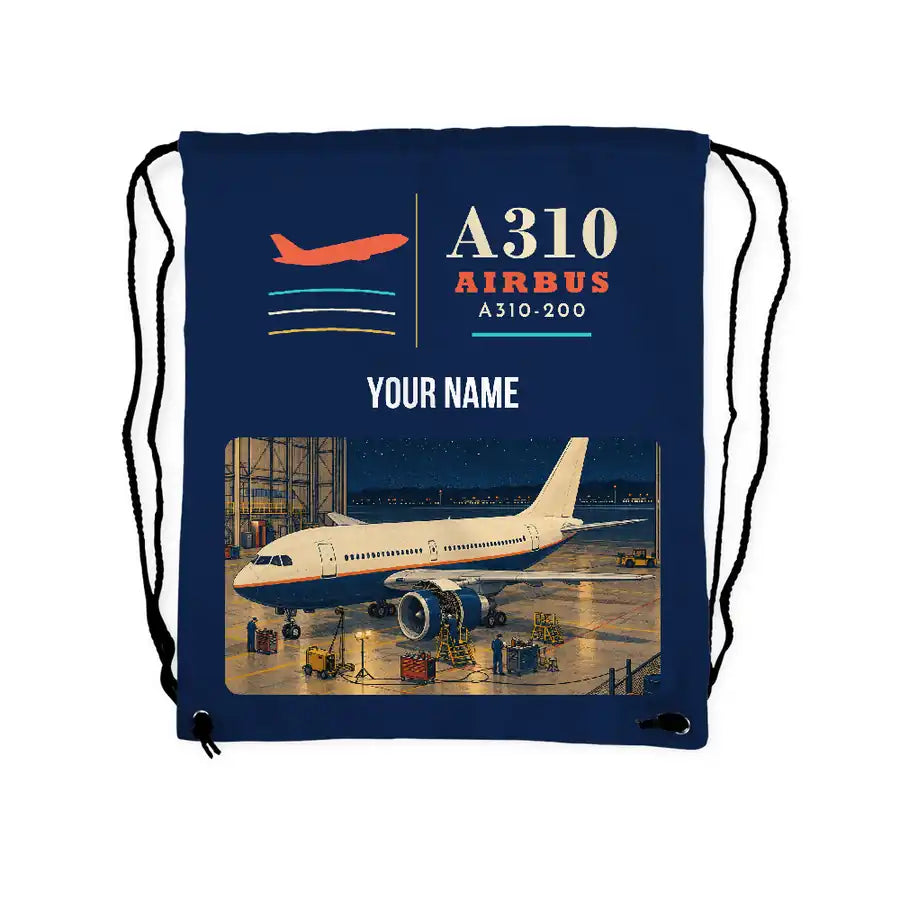 Airbus A310-200 - Drawstring Bag - Classic + Name - Dark Blue