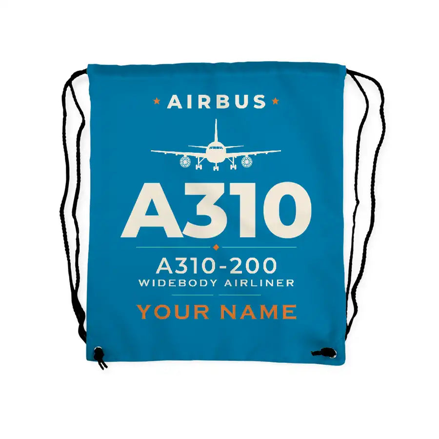 Airbus A310-200 - Drawstring Bag - Heritage + Name - Light Blue