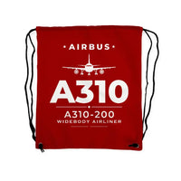 Thumbnail for Airbus A310-200 - Drawstring Bag - Heritage - Red