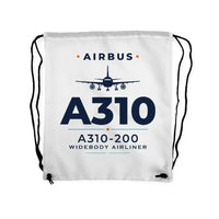 Thumbnail for Airbus A310-200 - Drawstring Bag - Heritage - White