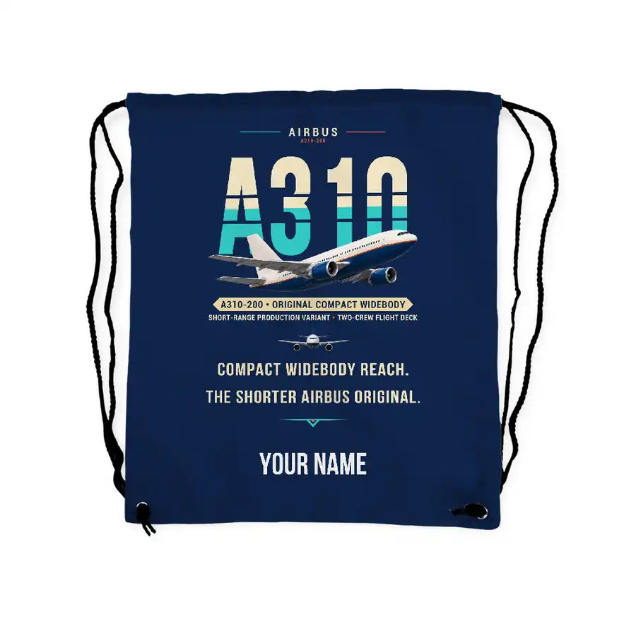 Airbus A310-200 - Drawstring Bag - Original + Name - Dark Blue