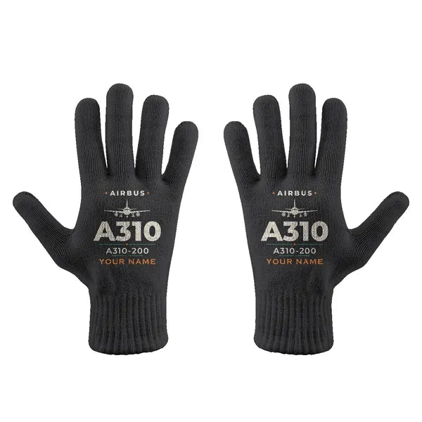 Airbus A310-200 - Gloves - Full - Heritage + Name - Black