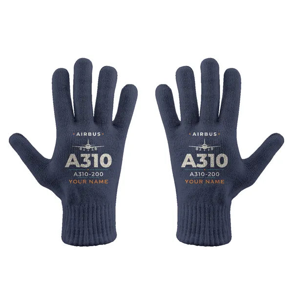 Airbus A310-200 - Gloves - Full - Heritage + Name - Navy Blue