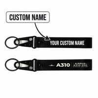Thumbnail for Airbus A310-200 Hawk-Shaped Key Chains - Black - Heritage - Personalized