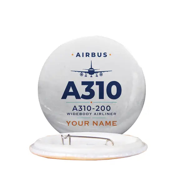 Airbus A310-200 - Heritage + Name - Pin - White
