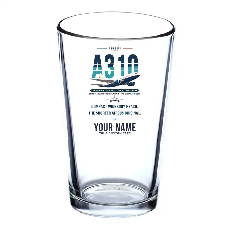 Airbus A310-200 - Original + Name - Beer & Water Glass