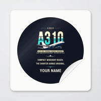 Thumbnail for Airbus A310-200 - Original + Name - Circle Sticker - Peel