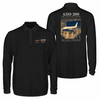 Thumbnail for Airbus A310-200 Premium Polo T-Shirts - Poster - Long Sleeve - Black