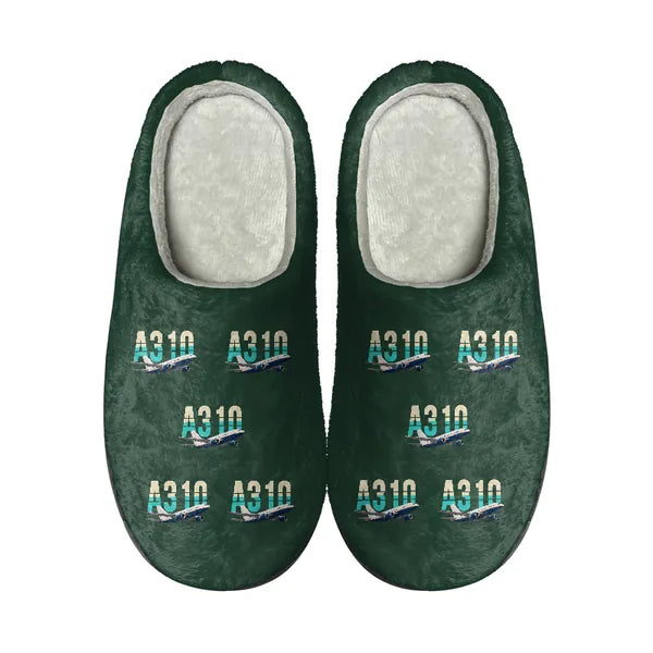 Airbus A310-200 - Slippers - Cotton - Original Pattern - Dark Green