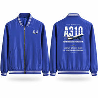 Thumbnail for Airbus A310-200 Stylish Jackets - Baseball Collar - Original - Royal Blue