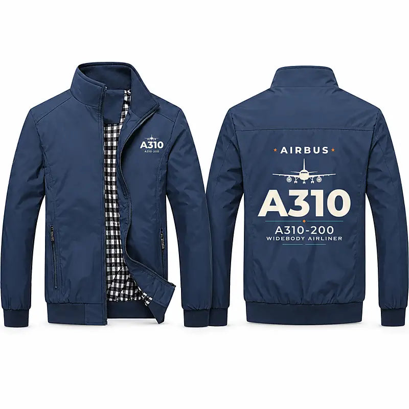 Airbus A310-200 Stylish Jackets - Stand Collar - Heritage - Navy Blue