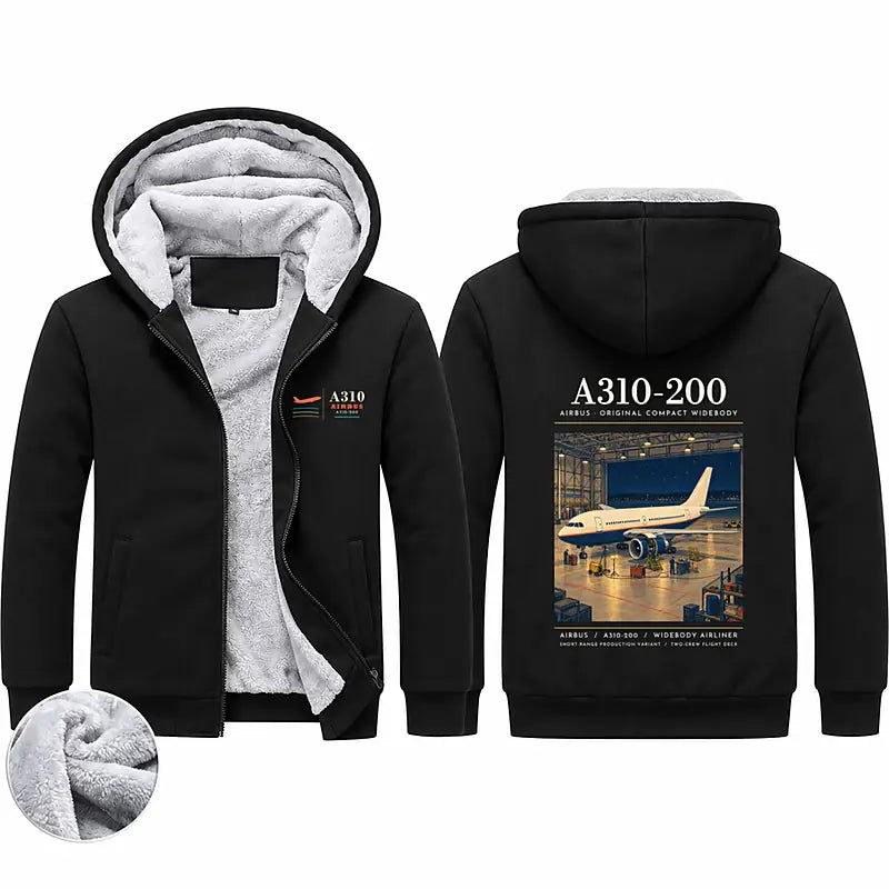 Airbus A310-200 Zipped Sweatshirts - Poster - Black