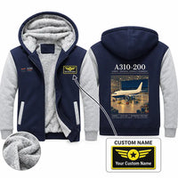 Thumbnail for Airbus A310-200 Zipped Sweatshirts - Poster + Name - Navy & Gray