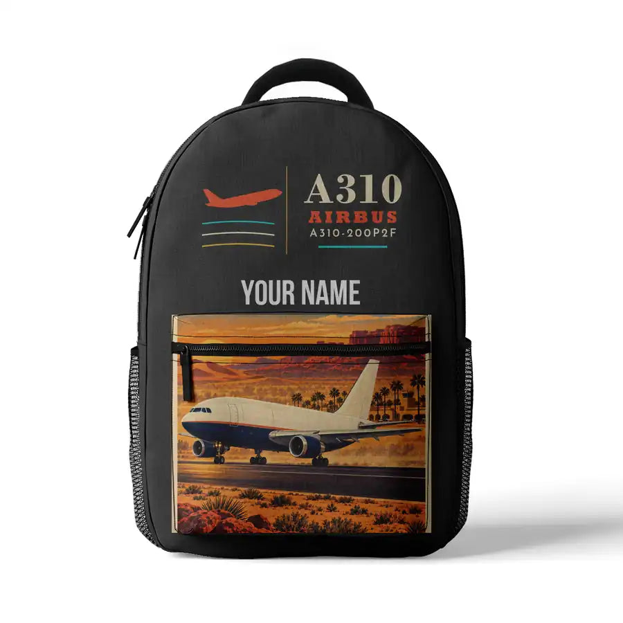 Airbus A310-200P2F - 3D Backpack - Gray + Name