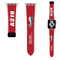 Thumbnail for Airbus A310-200P2F Apple Watch Bands - Red (Magnetic Band) - Cartoon + Name