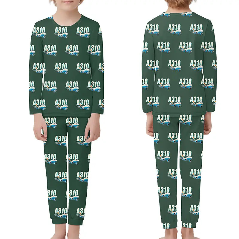 Airbus A310-200P2F - Children Pajamas - Cartoon Pattern - Dark Green