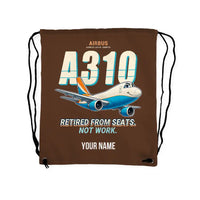 Thumbnail for Airbus A310-200P2F - Drawstring Bag - Cartoon + Name - Brown