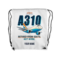 Thumbnail for Airbus A310-200P2F - Drawstring Bag - Cartoon + Name - White