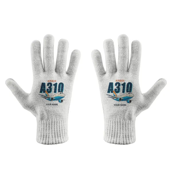 Airbus A310-200P2F - Gloves - Full - Cartoon + Name - White