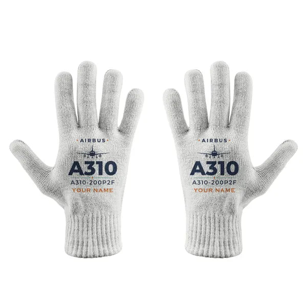 Airbus A310-200P2F - Gloves - Full - Heritage + Name - White