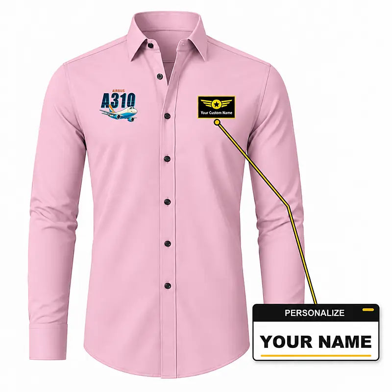 Airbus A310-200P2F - Long Sleeve Shirt - Cartoon - Pink + NAME