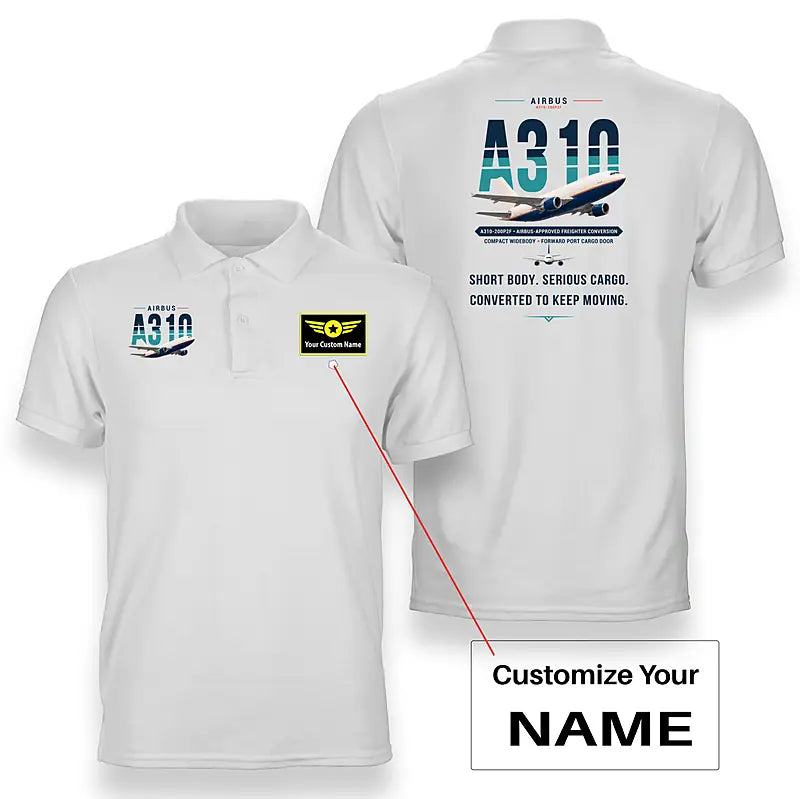 Airbus A310-200P2F - Original - Double-Side Polo - White + Name