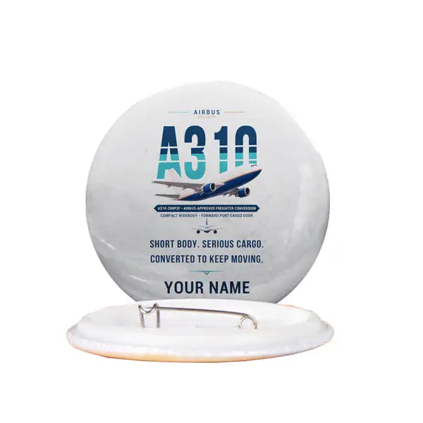 Airbus A310-200P2F - Original + Name - Pin - White